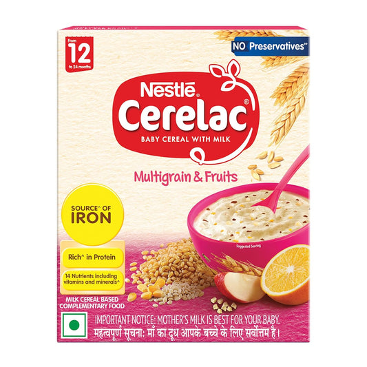 Nestlé CERELAC Multigrain & Fruits Baby Cereal – Stage 4 (12–24 Months)– 300 g Bag-in-Box