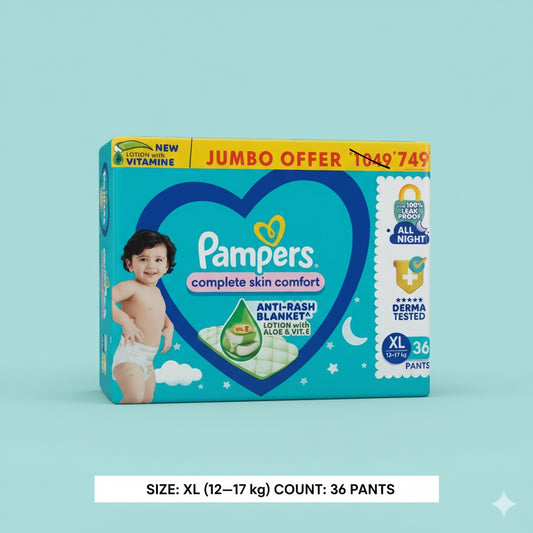 Pampers Diaper Pants XL (12-17 kg) | 36 pcs | Anti-Rash & Aloe Vera