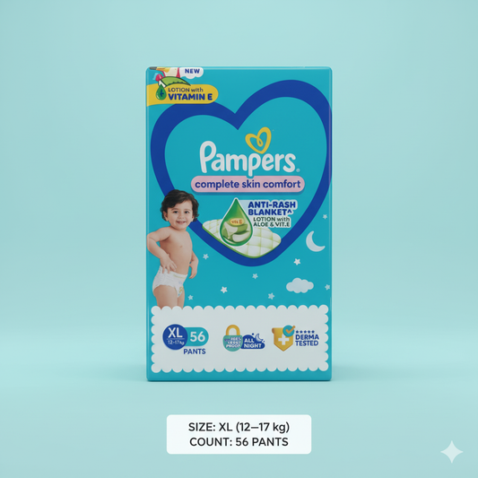 Pampers Diaper Pants XL (12-17 kg) | 56 pcs | Anti-Rash & Leak Guard