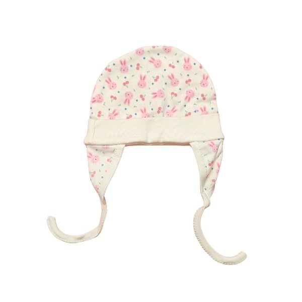100% Cotton Printed Ear Cap Set of 3 - Pink, Beige & Blue