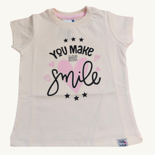 Stylish Printed Cotton Top - Light peach