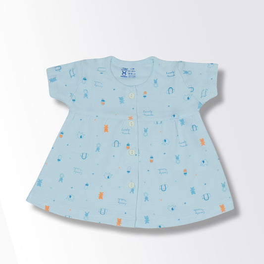Sky Blue Softie: Pink Rabbit's Dreamy One-Piece Easter Joy