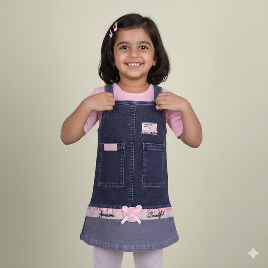 Starry Charm – Applique Dungaree & Leggings Outfit