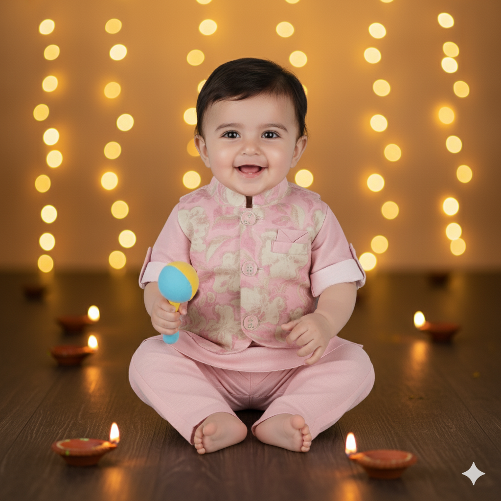 Pink Majesty – Celebration-Ready Kurta Pyjama Jacket