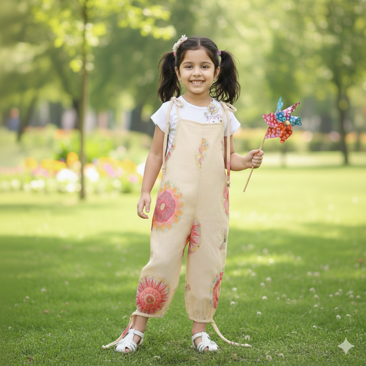Cute & Playful – Girls’ Cotton Tee & Jogger Fit Romper by Myra