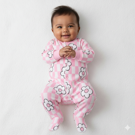 Cucumber Unisex Pink Cotton Romper | Full Sleeve Festival Essential with All-Over Prints