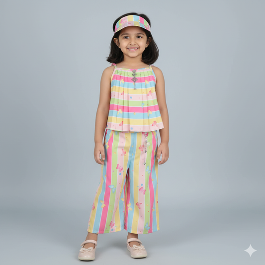 Candy Pop – Colorful Striped Jumpsuit Set