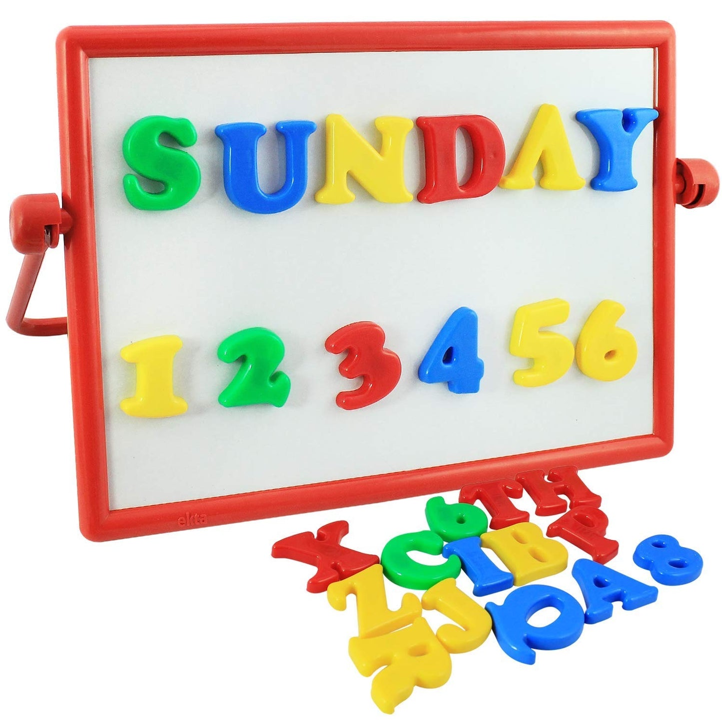EKTA - Magnetic ABC Numero Board Double Sided Multi Functional Board 2-in-1 Magnetic Board (White) Black Board (Green)