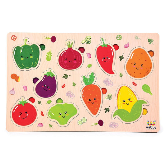 Webby Wooden Educational Vegetables Puzzle